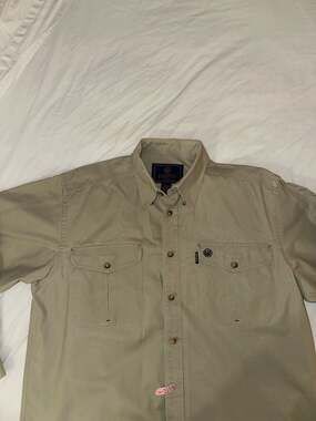 Vintage Beretta Men's Beige Safari Shooting Shirt Sz L